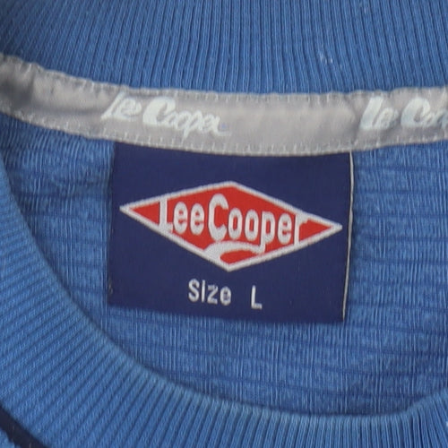 Lee Cooper Men's Blue Crew Neck T-Shirt Large