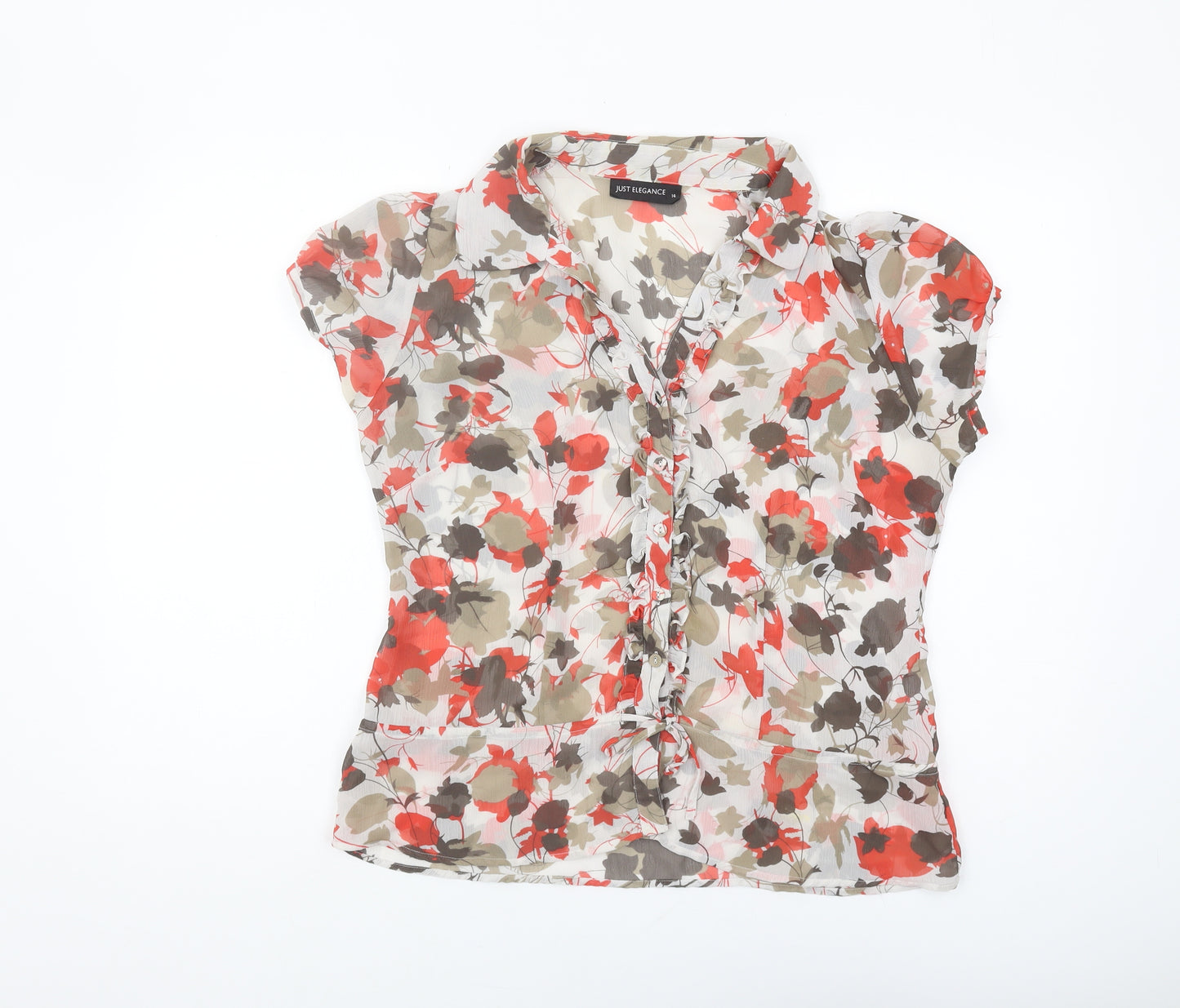 Just Elegance Women's Multicoloured Size 14 Floral Blouse