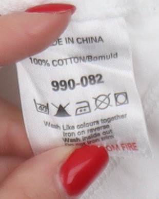 Next Women's White Embroidered T-Shirt, Size 12