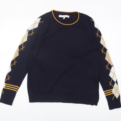 Next Women's Blue Argyle Knit Pullover Jumper Size 12