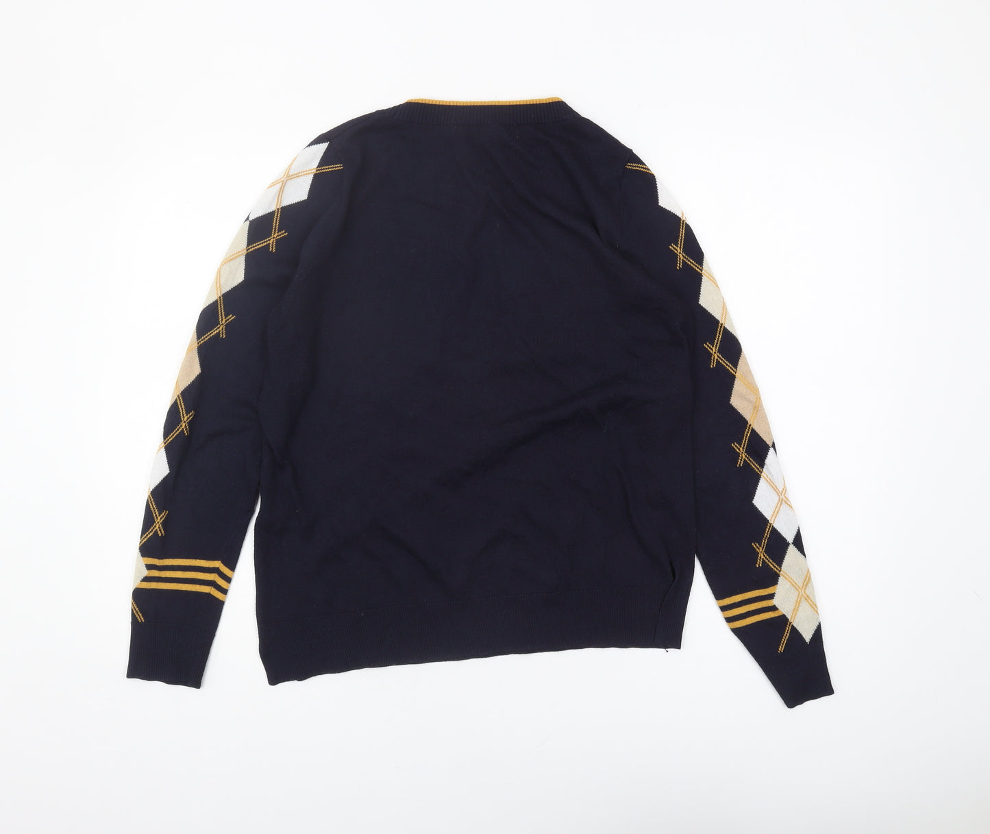 Next Women's Blue Argyle Knit Pullover Jumper Size 12