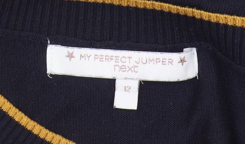 Next Women's Blue Argyle Knit Pullover Jumper Size 12