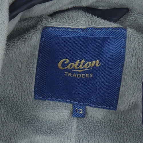 Cotton Traders Women's Quilted Navy Jacket UK 12