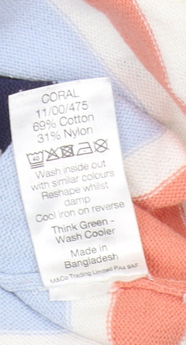 M&Co Women's Multicoloured Stripe Pullover, Size 14