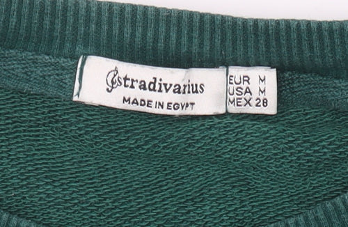 Stradivarius Women's Green Pullover Sweatshirt, Size M