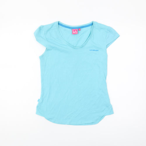LA Gear Women's Blue T-Shirt, Size 10, V-Neck, Summer
