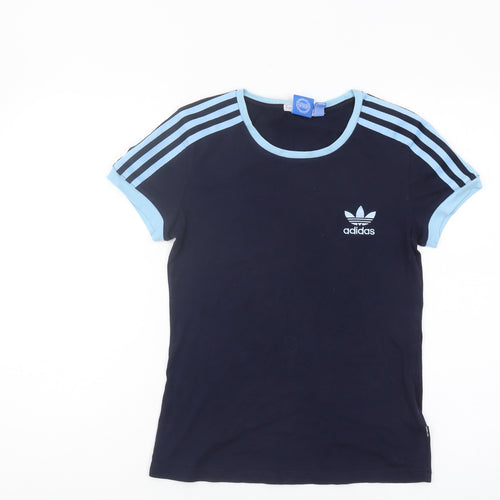Adidas Women's Blue Ringer T-Shirt, Size M