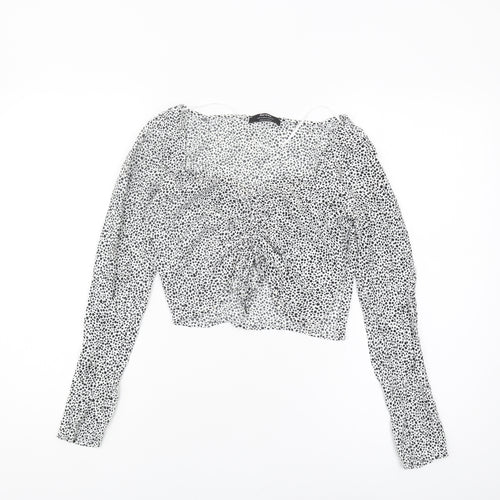 Bershka Women's Cropped V-Neck Blouse - Size S