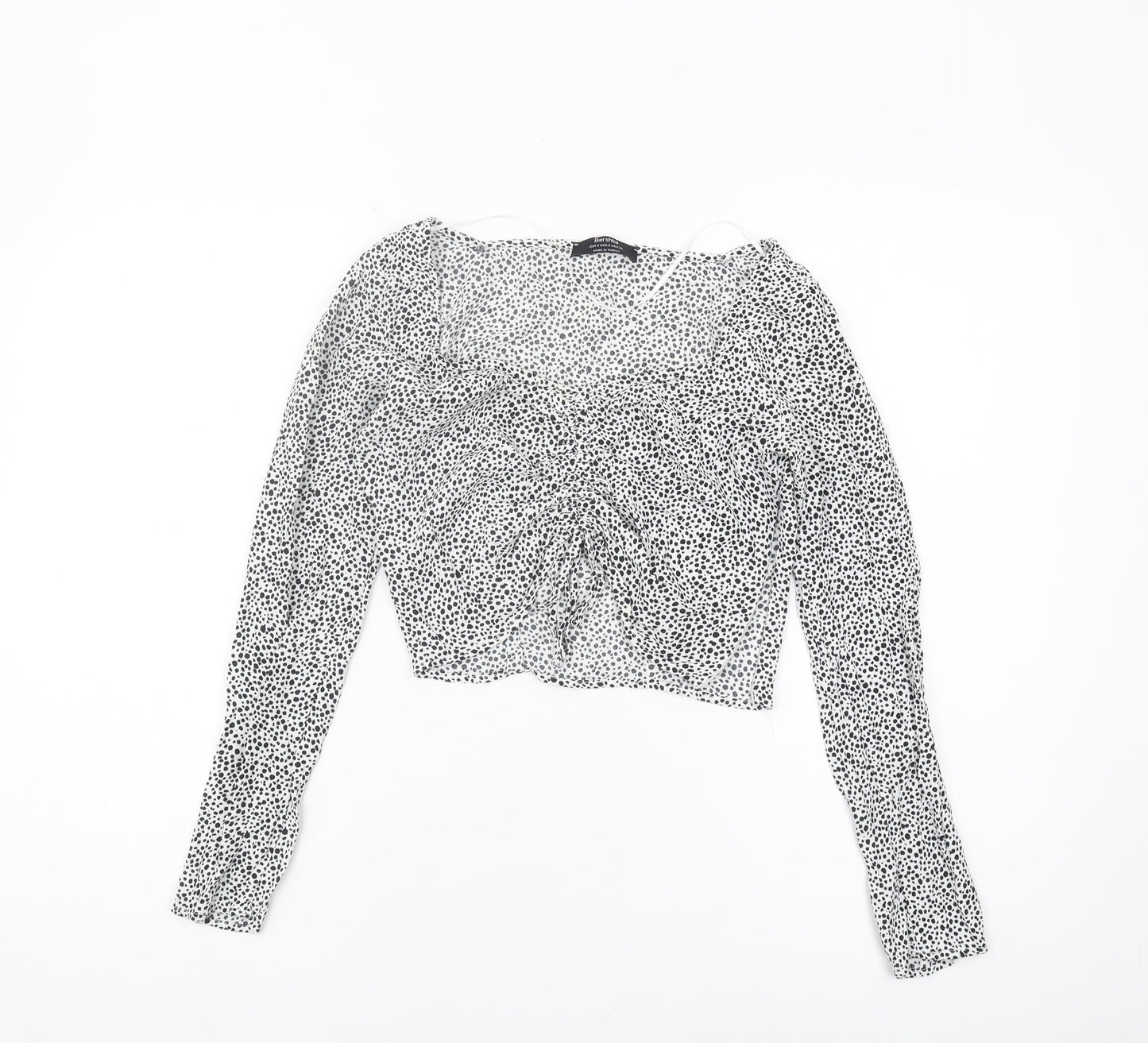 Bershka Women's Cropped V-Neck Blouse - Size S