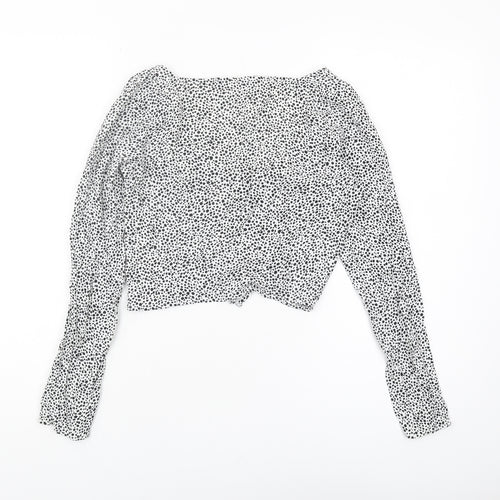 Bershka Women's Cropped V-Neck Blouse - Size S