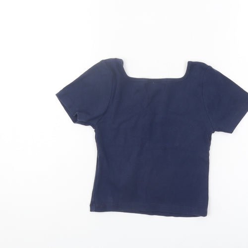 Pull & Bear Women Blue Cropped T-Shirt S