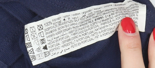 Pull & Bear Women Blue Cropped T-Shirt S