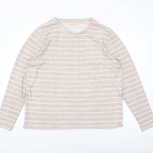 Originals Beige Striped T-Shirt, Size 14, Women's Basic Top