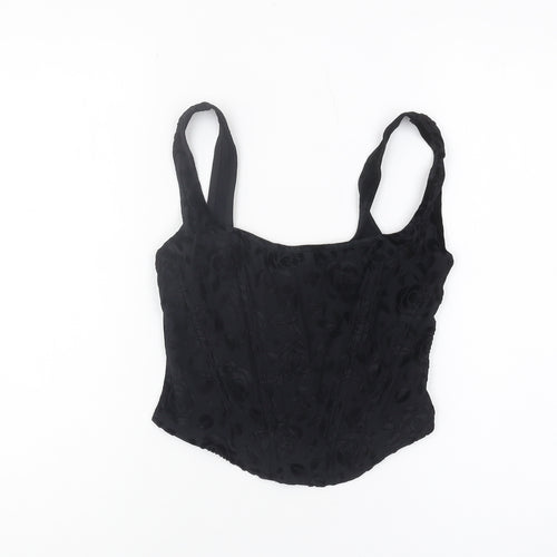 Marks and Spencer Black Square Neck Velvet Top