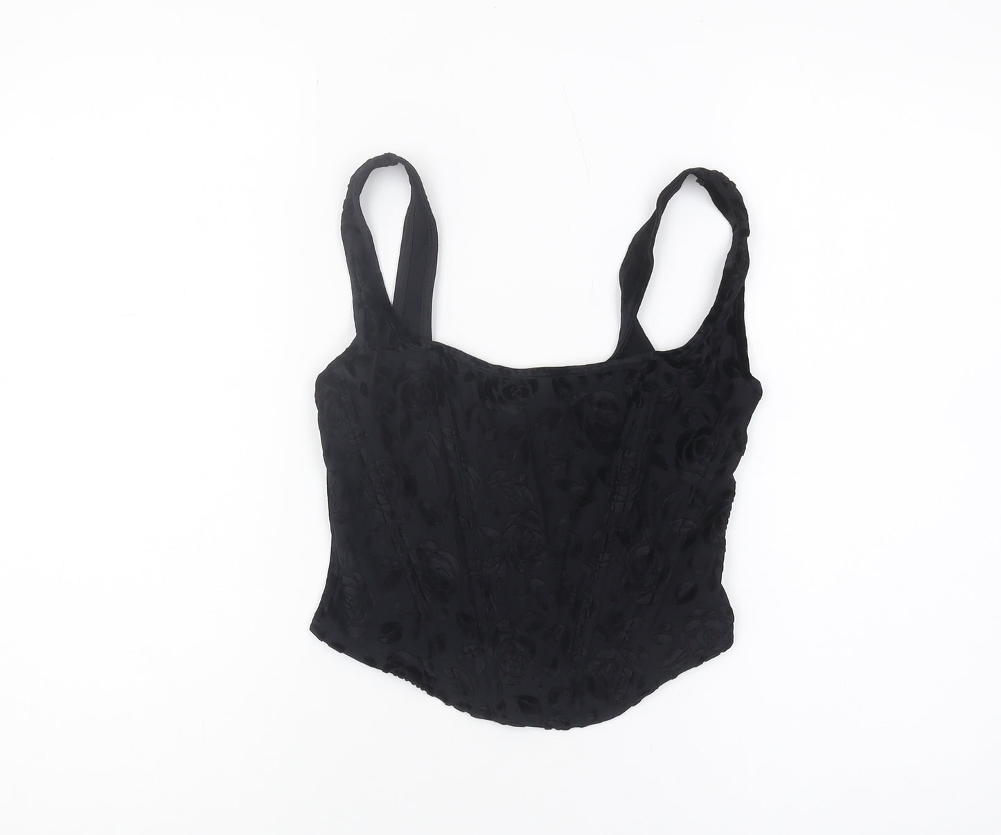 Marks and Spencer Black Square Neck Velvet Top