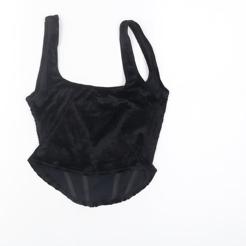 Marks and Spencer Black Square Neck Velvet Top