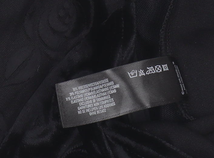 Marks and Spencer Black Square Neck Velvet Top