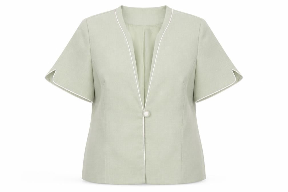 Front view of Classics Women's Green Blazer, size 18, Regular Fit