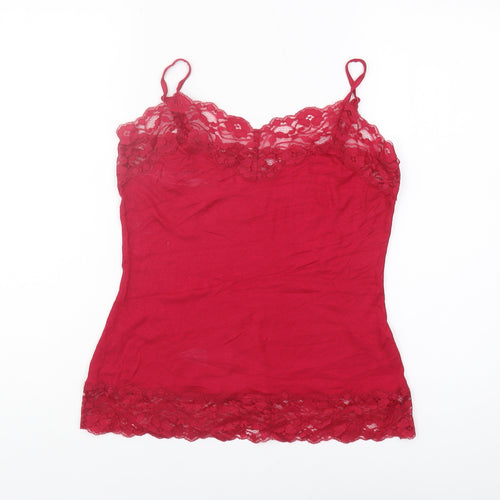 Monsoon Red Camisole Tank Women Size 12 Lace Sleeveless
