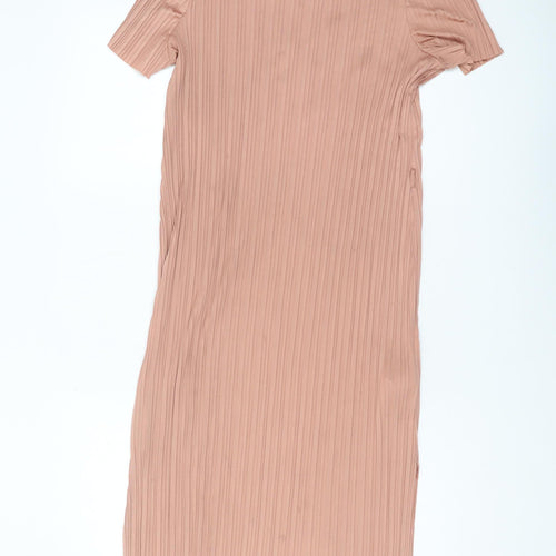 River Island Women's Pink Shift Midi Dress Size 16