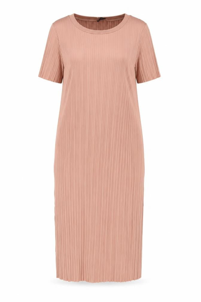 Front view of River Island Women's Pink Shift Midi Dress, size 16