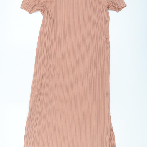 River Island Women's Pink Shift Midi Dress Size 16