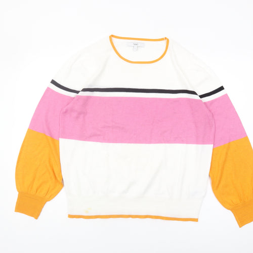 Next Women's Multicoloured Striped Pullover Jumper L