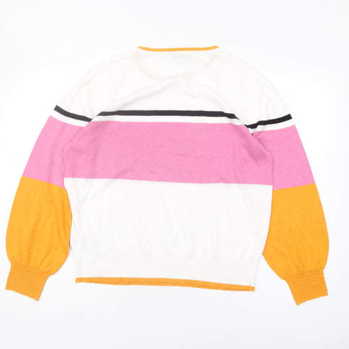 Next Women's Multicoloured Striped Pullover Jumper L