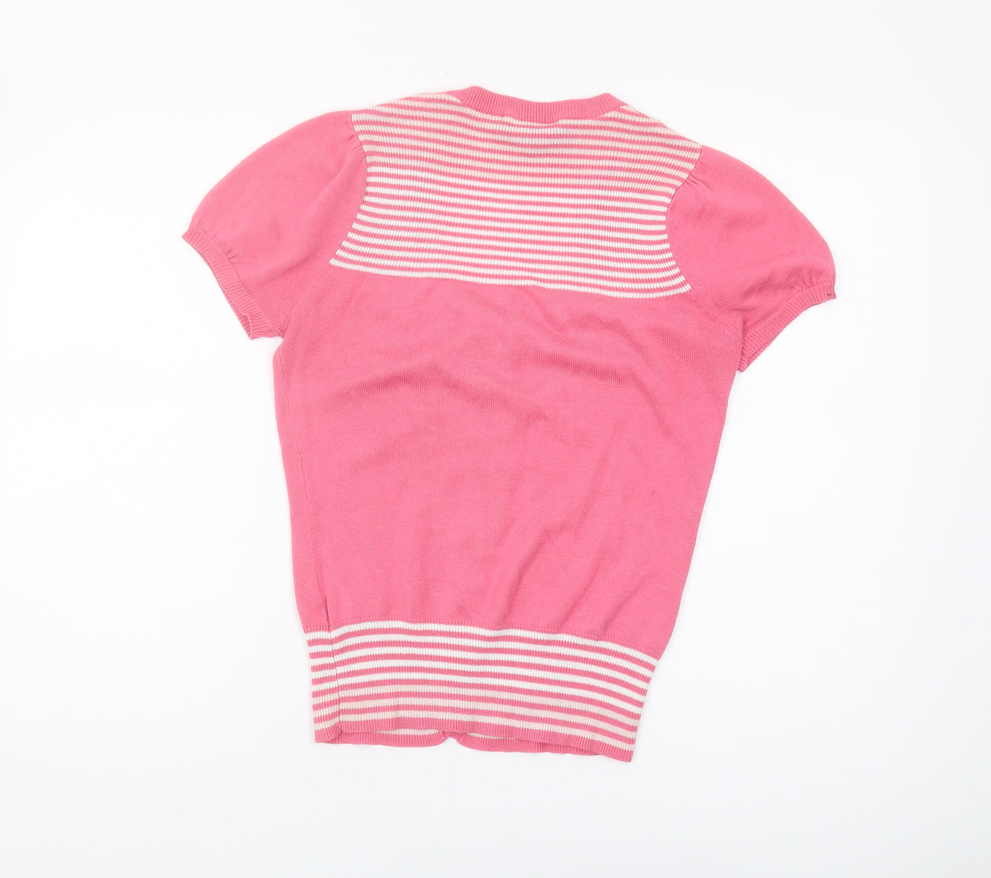 Gossip Women's Pink Striped Cardigan S Short Sleeve