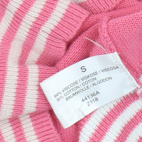 Gossip Women's Pink Striped Cardigan S Short Sleeve