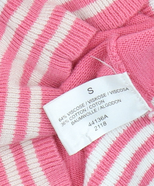 Gossip Women's Pink Striped Cardigan S Short Sleeve