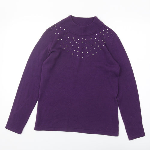 Damart Women's Purple Studded Pullover Jumper Size S