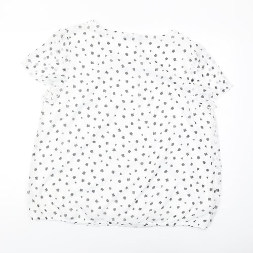 Bm Collection Women's White Blouse, Size 20, Geometric Pattern
