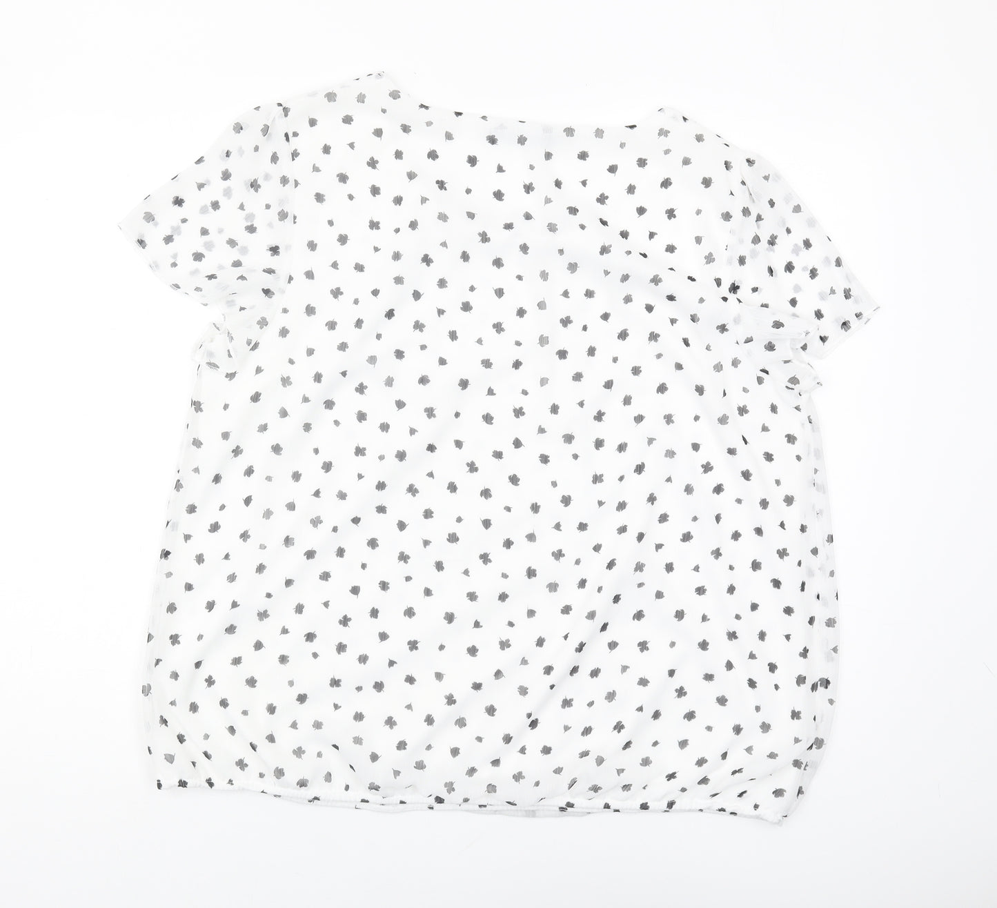 Bm Collection Women's White Blouse, Size 20, Geometric Pattern