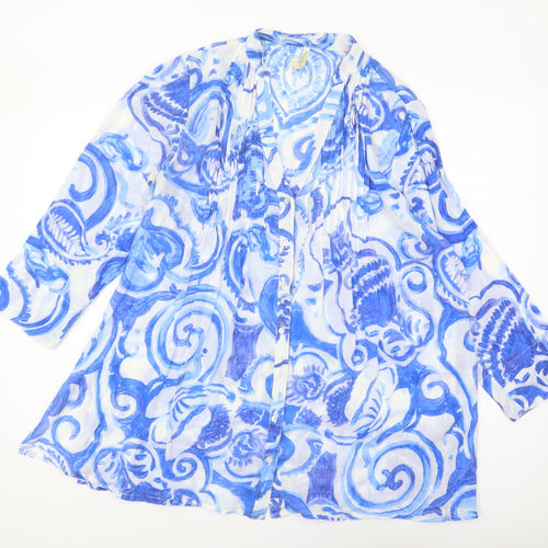 Pistachio Women's Blue Paisley Blouse M