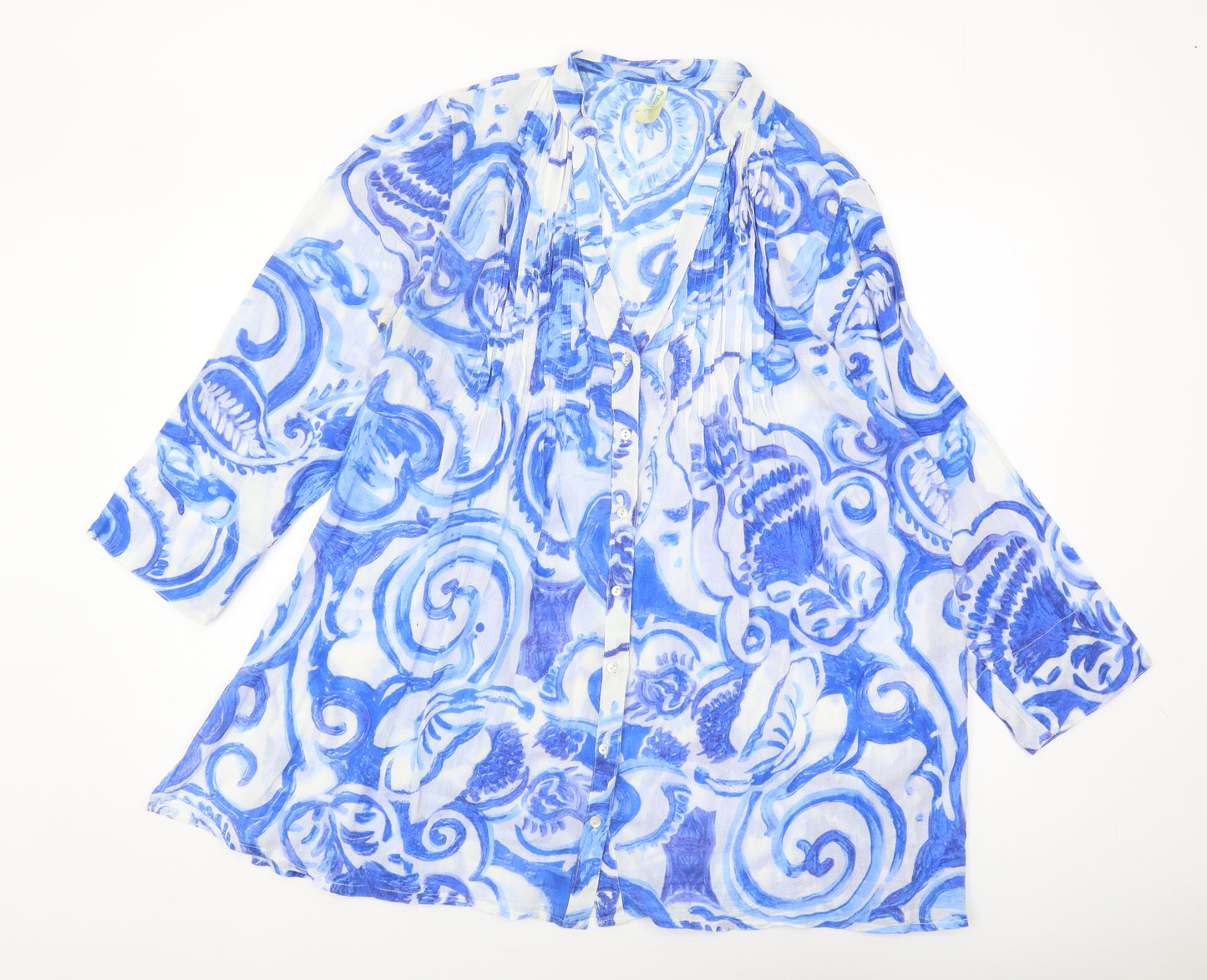 Pistachio Women's Blue Paisley Blouse M