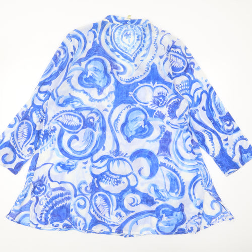 Pistachio Women's Blue Paisley Blouse M