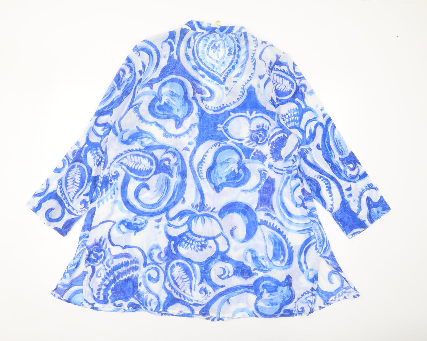 Pistachio Women's Blue Paisley Blouse M