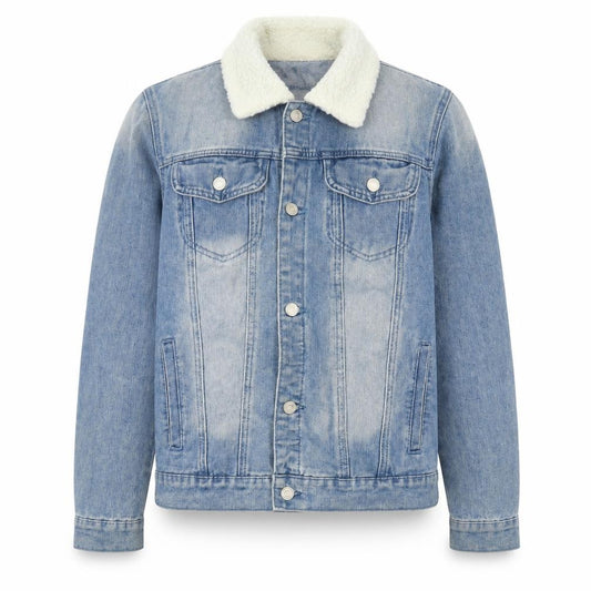 Front view of boohooMAN Men's Blue Denim Jacket, size S