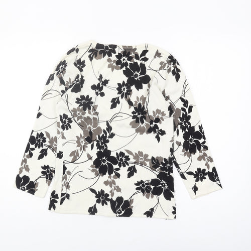Mia Moda Women's Black Floral Pullover Jumper Size S
