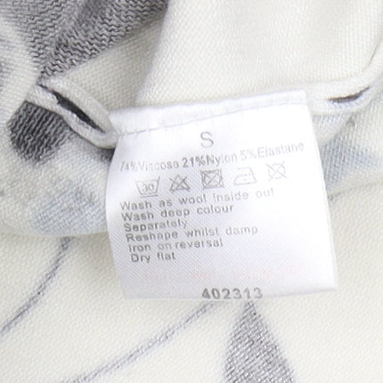 Mia Moda Women's Black Floral Pullover Jumper Size S