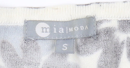 Mia Moda Women's Black Floral Pullover Jumper Size S