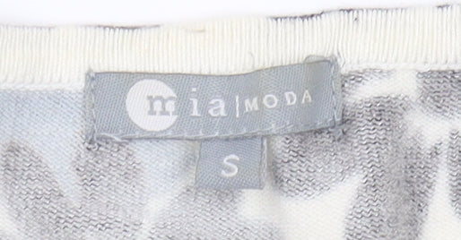 Mia Moda Women's Black Floral Pullover Jumper Size S