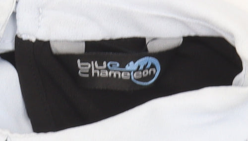 Blue Chameleon Women's Black Collared Blouse, Size 14, Classic