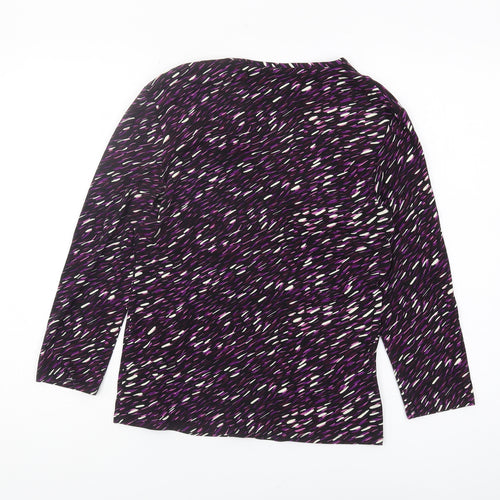 Women's Multicoloured V-Neck Long Sleeve Top Size S