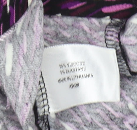 Women's Multicoloured V-Neck Long Sleeve Top Size S