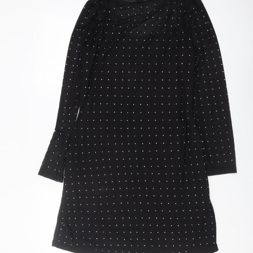 Friends Like These Black Long Sleeve Studded Dress