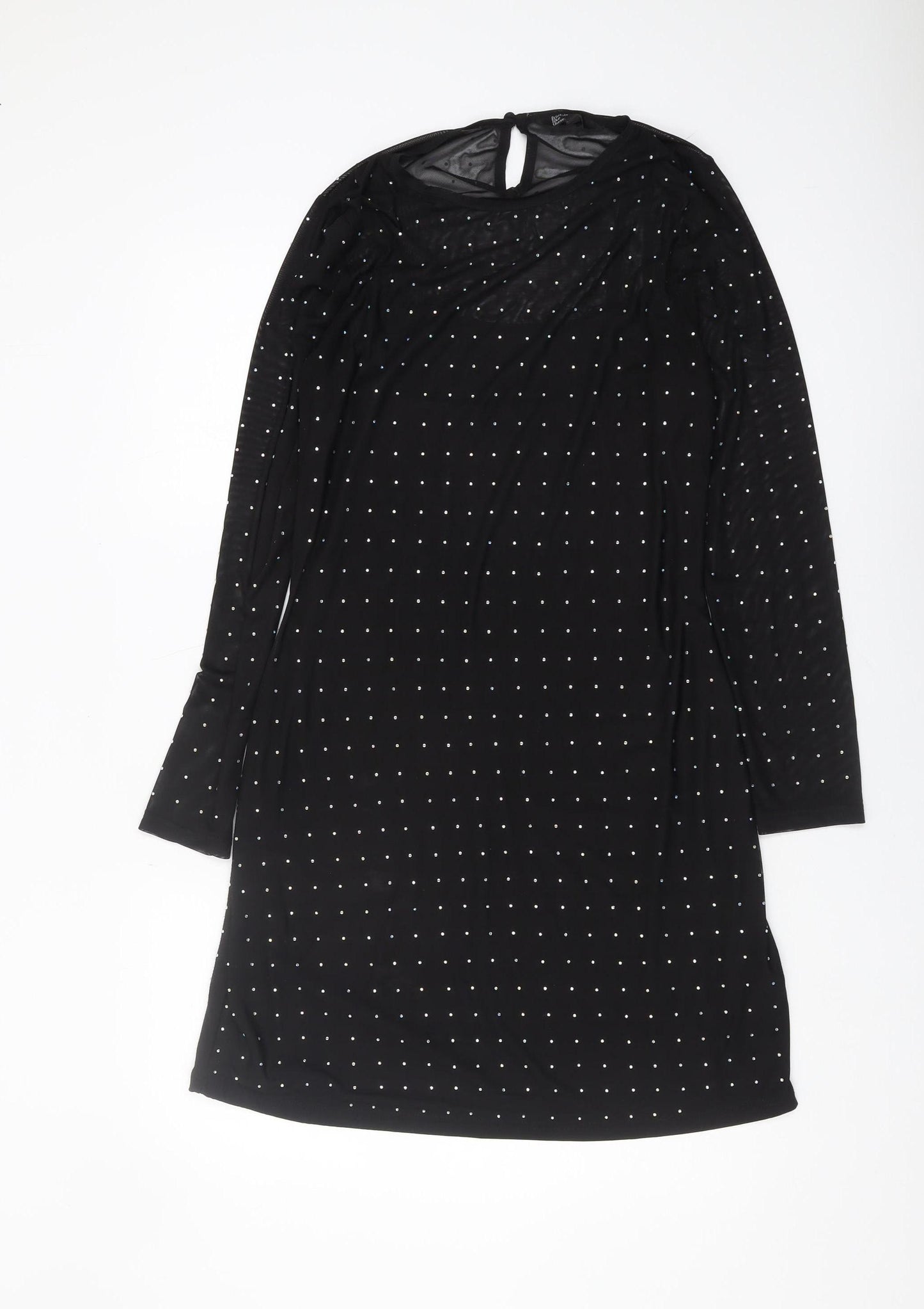 Friends Like These Black Long Sleeve Studded Dress