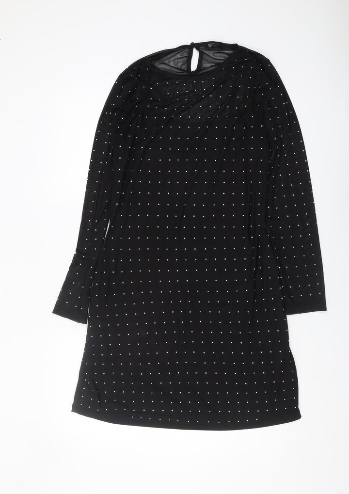 Friends Like These Black Long Sleeve Studded Dress