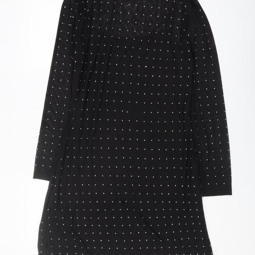 Friends Like These Black Long Sleeve Studded Dress